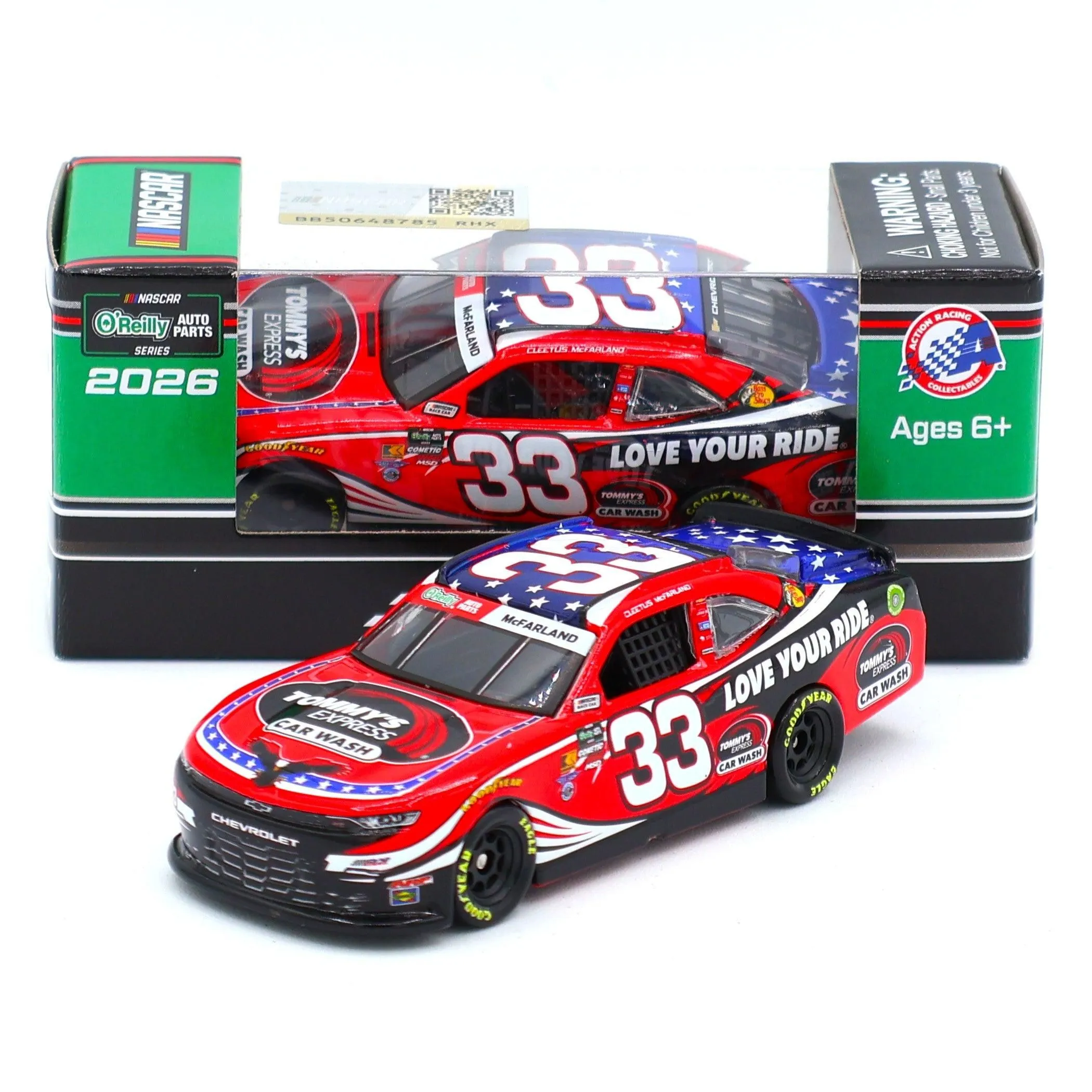 Cleetus McFarland 2026 Tommy's Express Car Wash 1:64 Nascar Diecast
