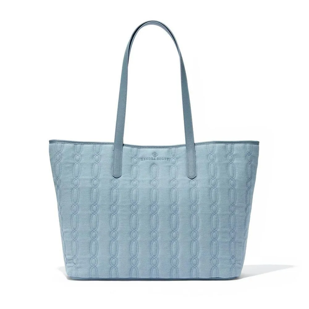 New - Kendra Scott Denim Quilt Tote - One size