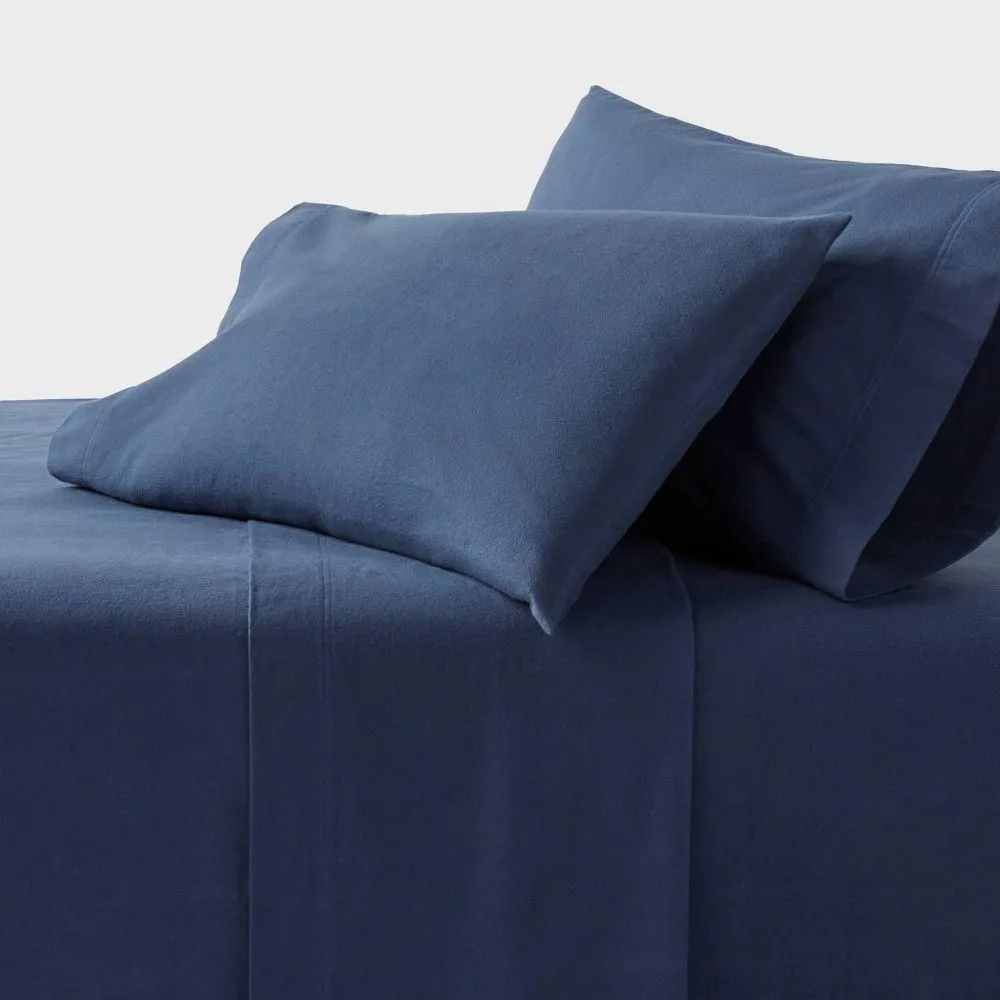 New without box - Full Ultra Soft Flannel Sheet Set Navy - Threshold