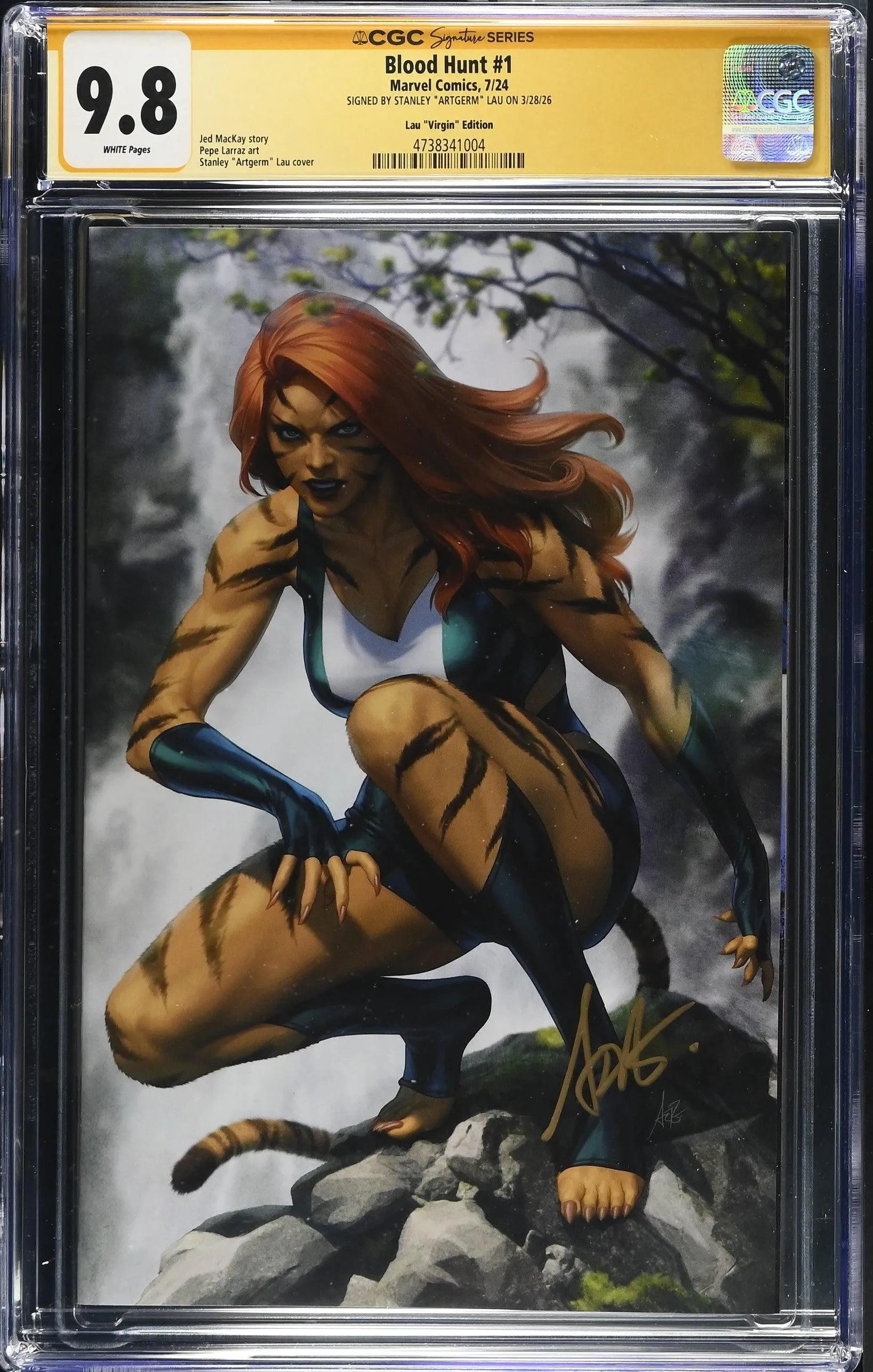 BLOOD HUNT #1 1:200 ARTGERM VIRGIN EDITION SIGNED BY STANLEY LAU CGC SS 9.8 WP NM/M