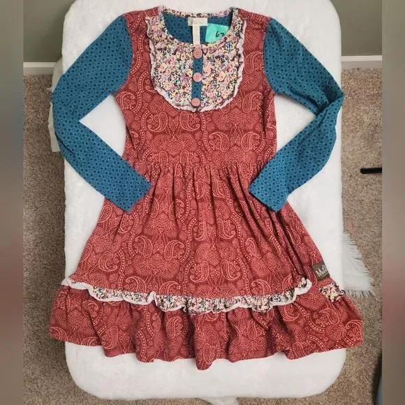 open lace back dress In Stock G25-1-1）Girls Christmas Nutcracker Print Dress