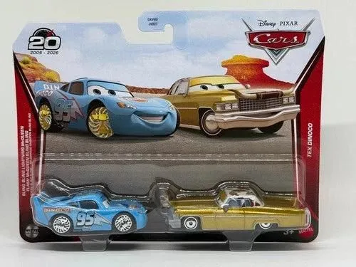 Disney Pixar Cars 2026-20 Year Anniversary Card 2 pack Bling Bling Lightning McQueen & Tex DinocoDiecast Model Cars