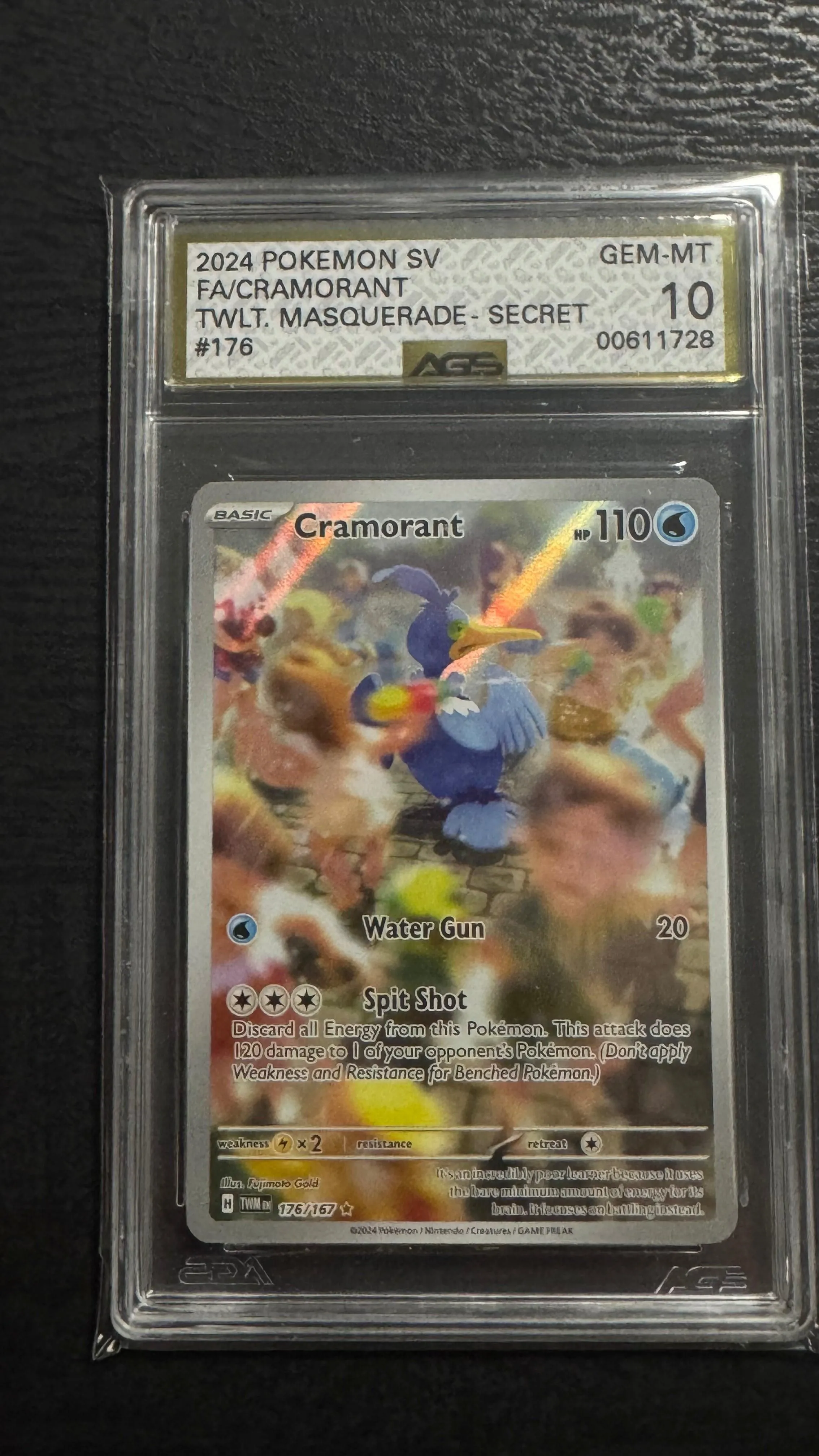 2024 Pokemon Twilight Masquerade Cramorant #176 AGS 10 Gem Mint