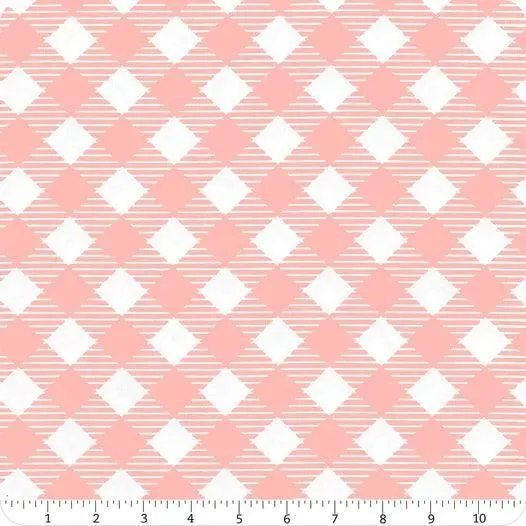 Riley Blake | Bee GInghams | 108" Wide Back | Coral | WB12562-Coral