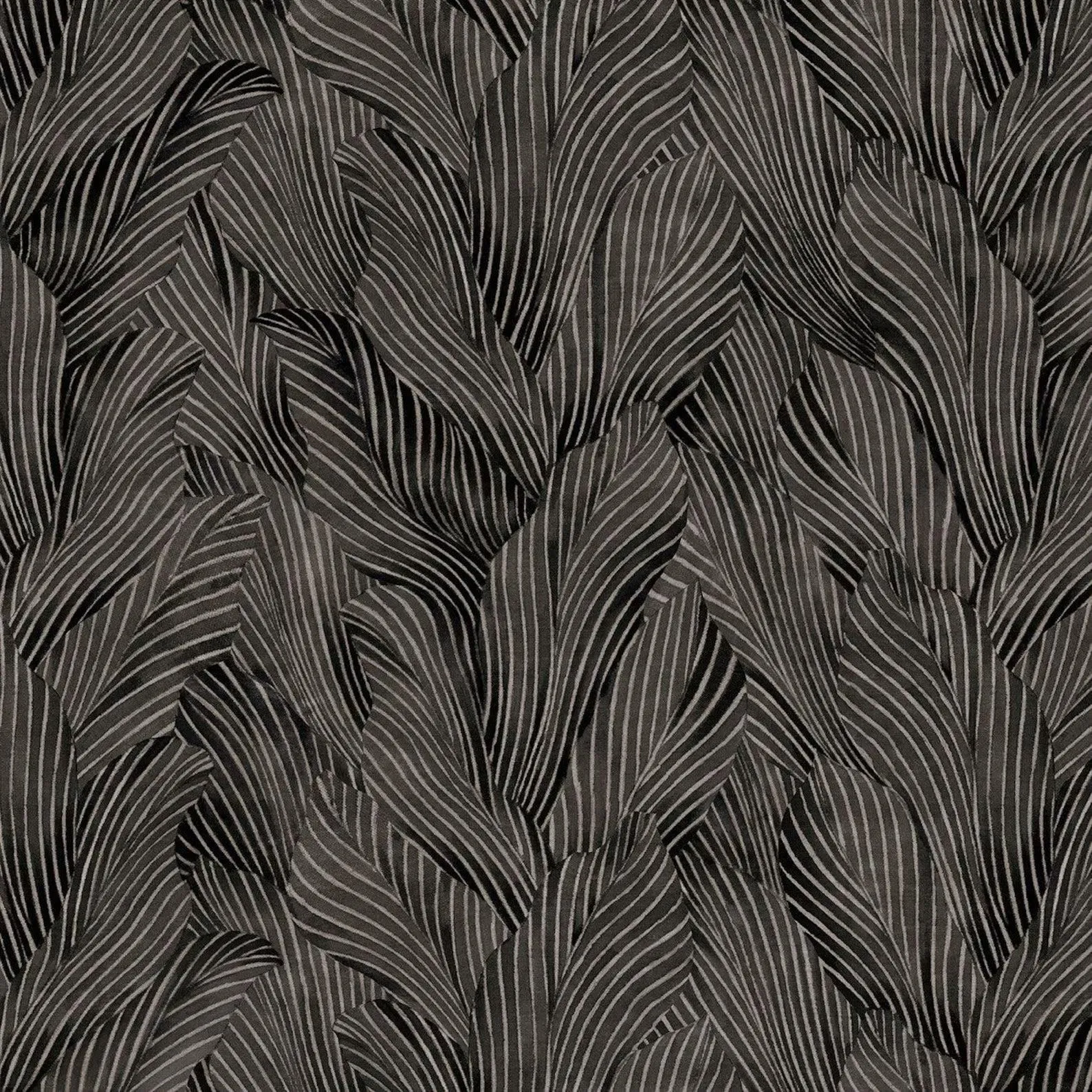 P & B Textiles | Black | Tonal Leaves Earth Tones 108" Wide Back | EARW05785-K