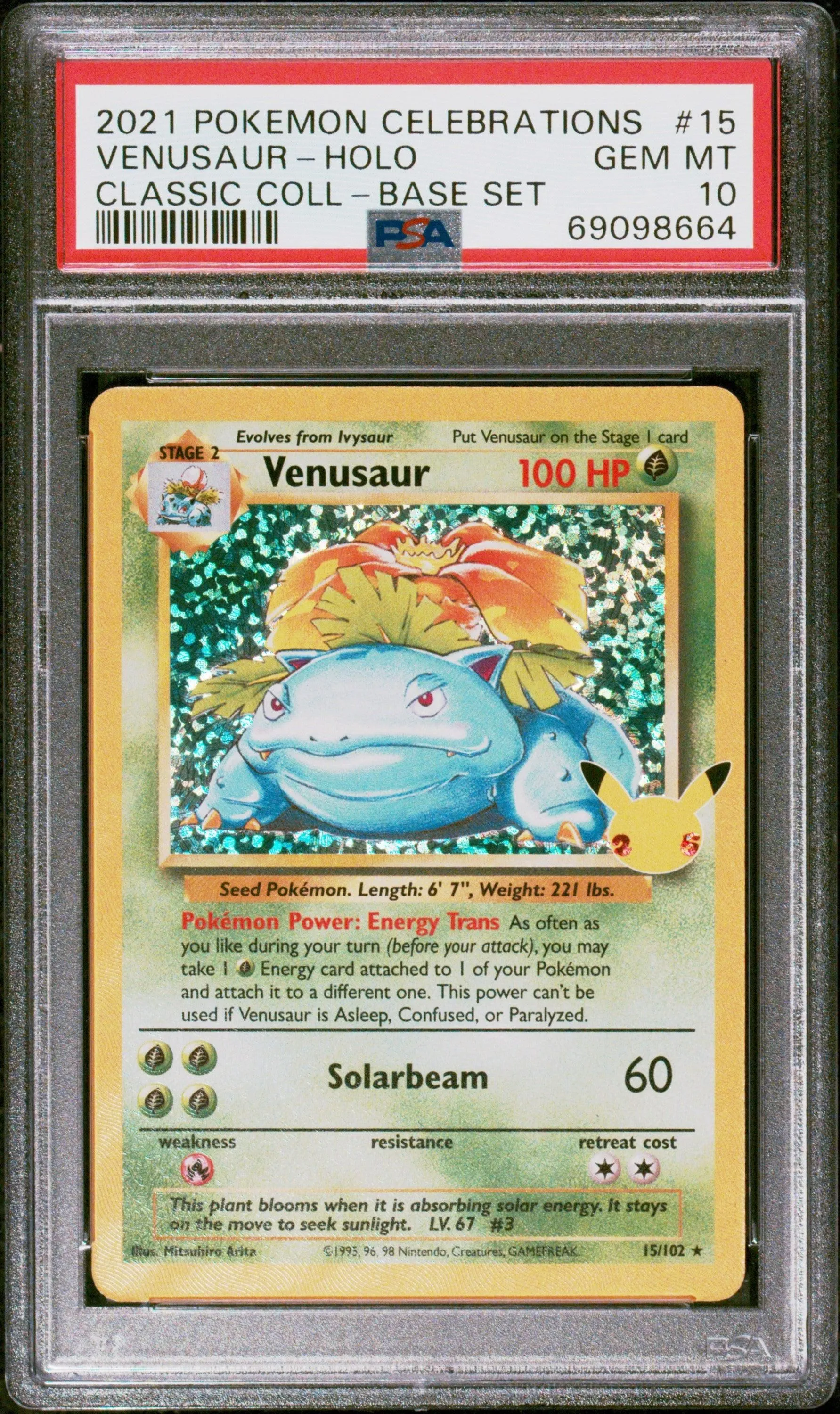 2021 Pokemon Classic Collection Venusaur-Holo 10 PSA #15