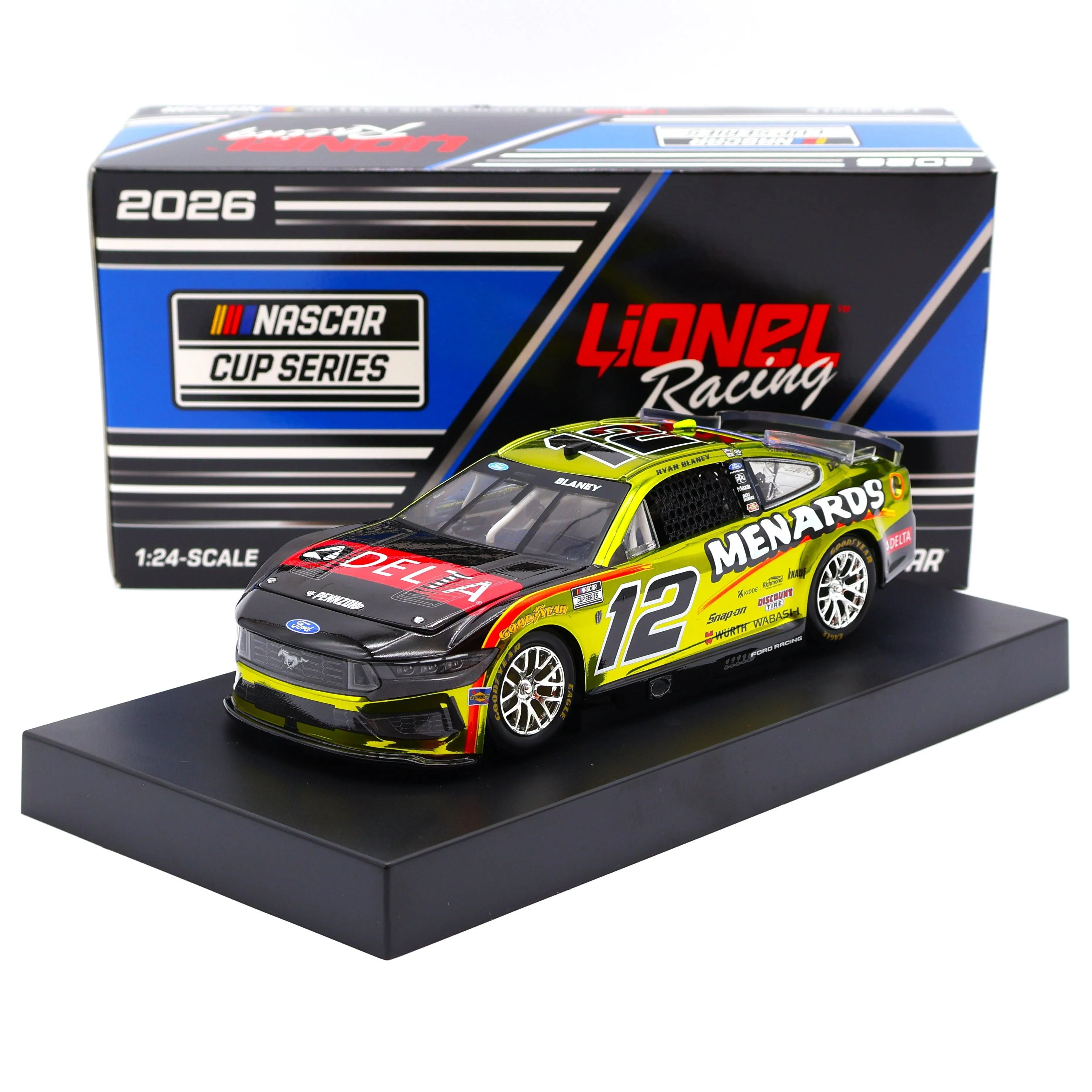 Ryan Blaney 2026 Menards/Delta Color Chrome 1:24 Nascar Diecast