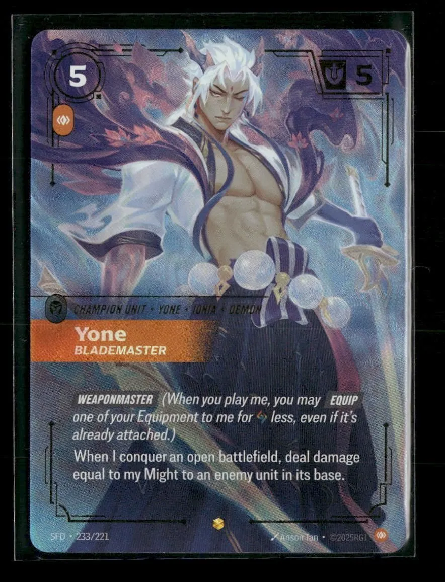 Yone - Blademaster (Overnumbered) #233/221 Foil - Riftbound