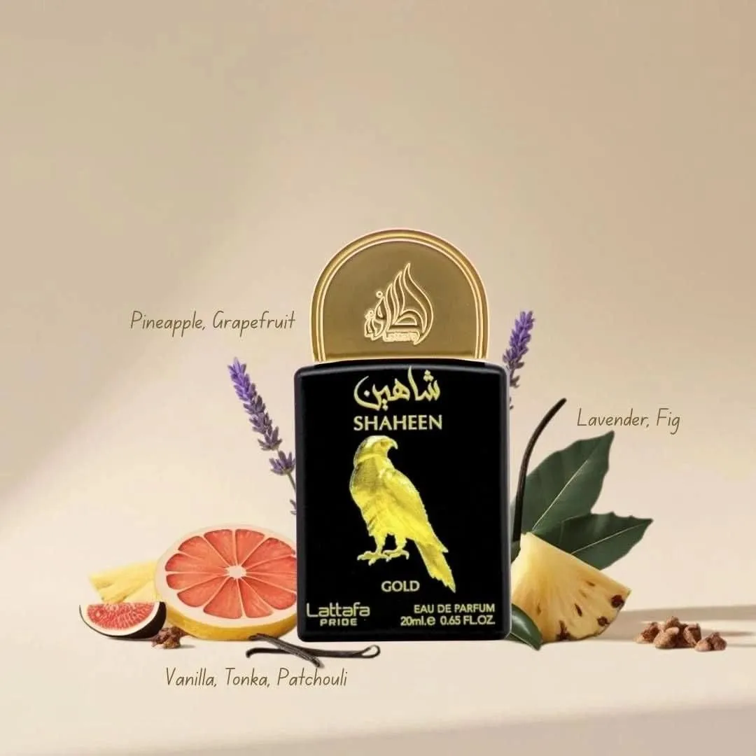 Lattafa Pride Shaheen Gold Unisex Eau de Parfum – 20ml Mini Spray
