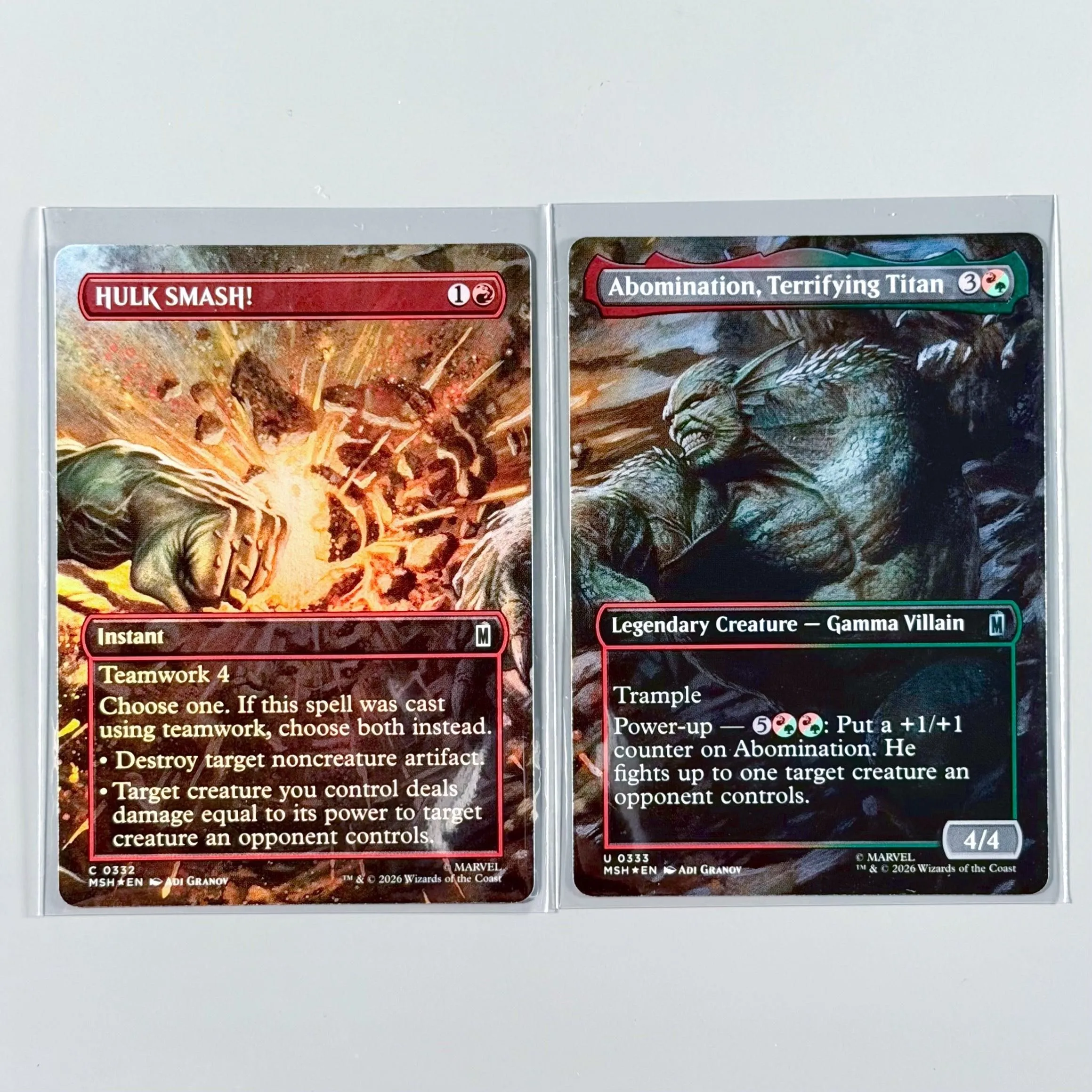 Hulk Smash! and Abomination, Terrifying Titan (Borderless) - Marvel Super Heroes (MSH)