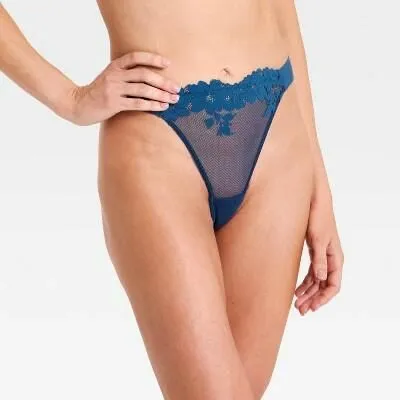 Women's Bloom Lace String Thong - Auden™ Blue S