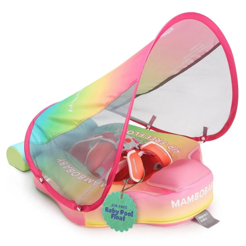 Open-box - Mambobaby Trendy Voyager Baby Pool Float with Canopy-Rainbow