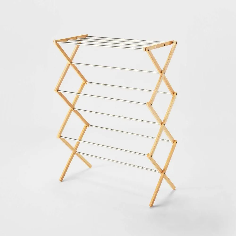 Used and fully functioning - Rubber Wood and Stainless Steel Drying Rack - Brightroom