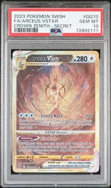 Arceus VSTAR GG70/GG70 F/A GEM MINT PSA 10 - Pokemon SW&SH Crown Zenith
