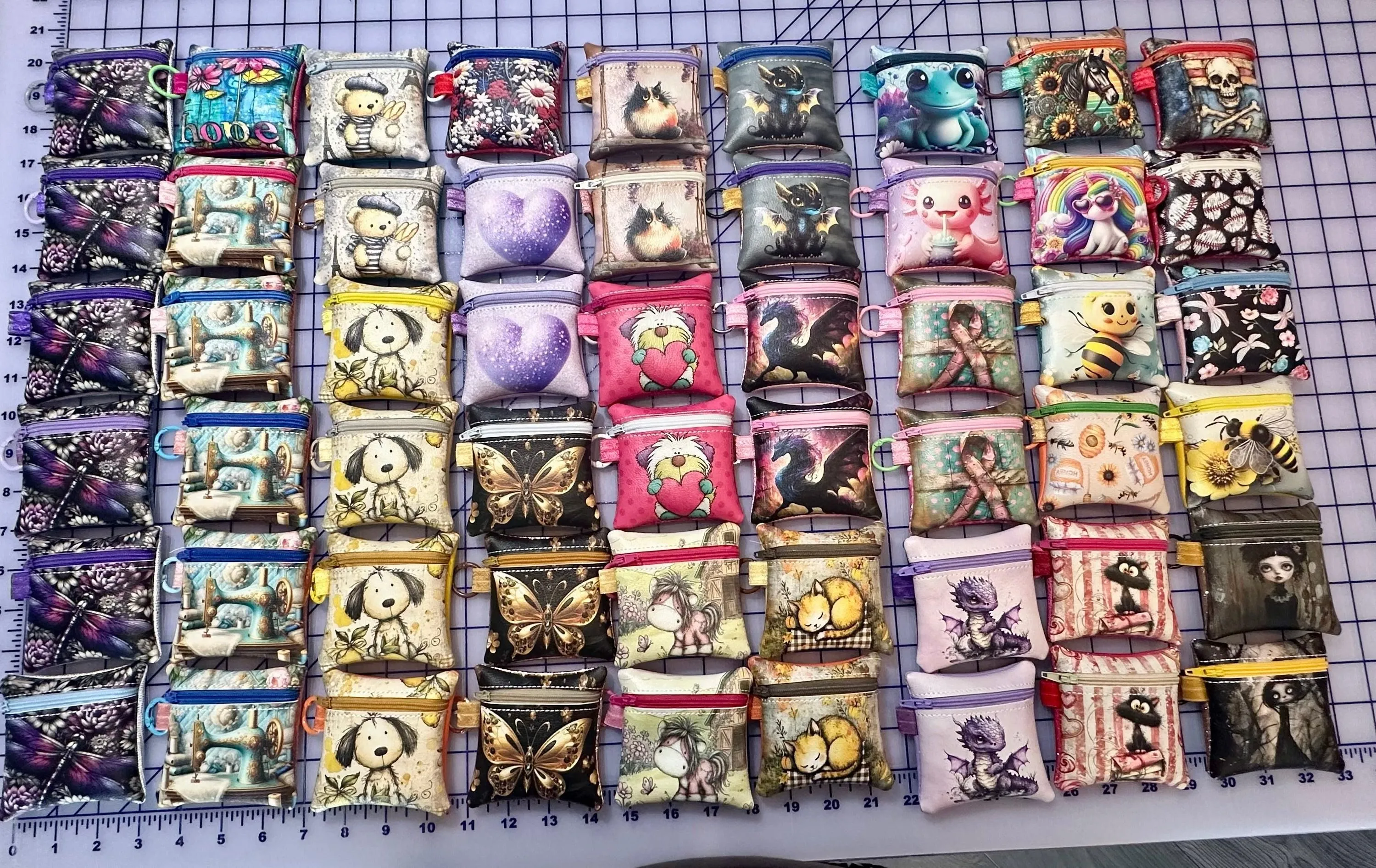 Mini Vinyl Zipper Pouch Keyring