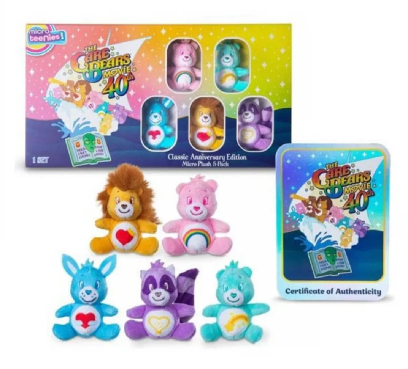 Micro Teenies Care Bears Classic Anniversary Edition Plush 5 Pack