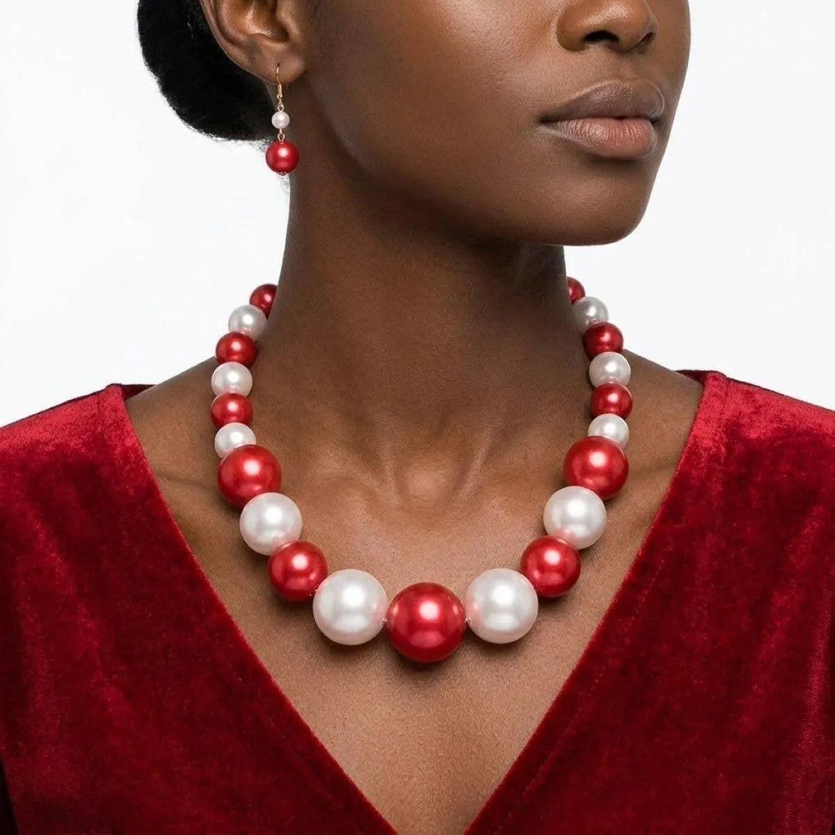 Red and White Jumbo Bubble Gum Pearls