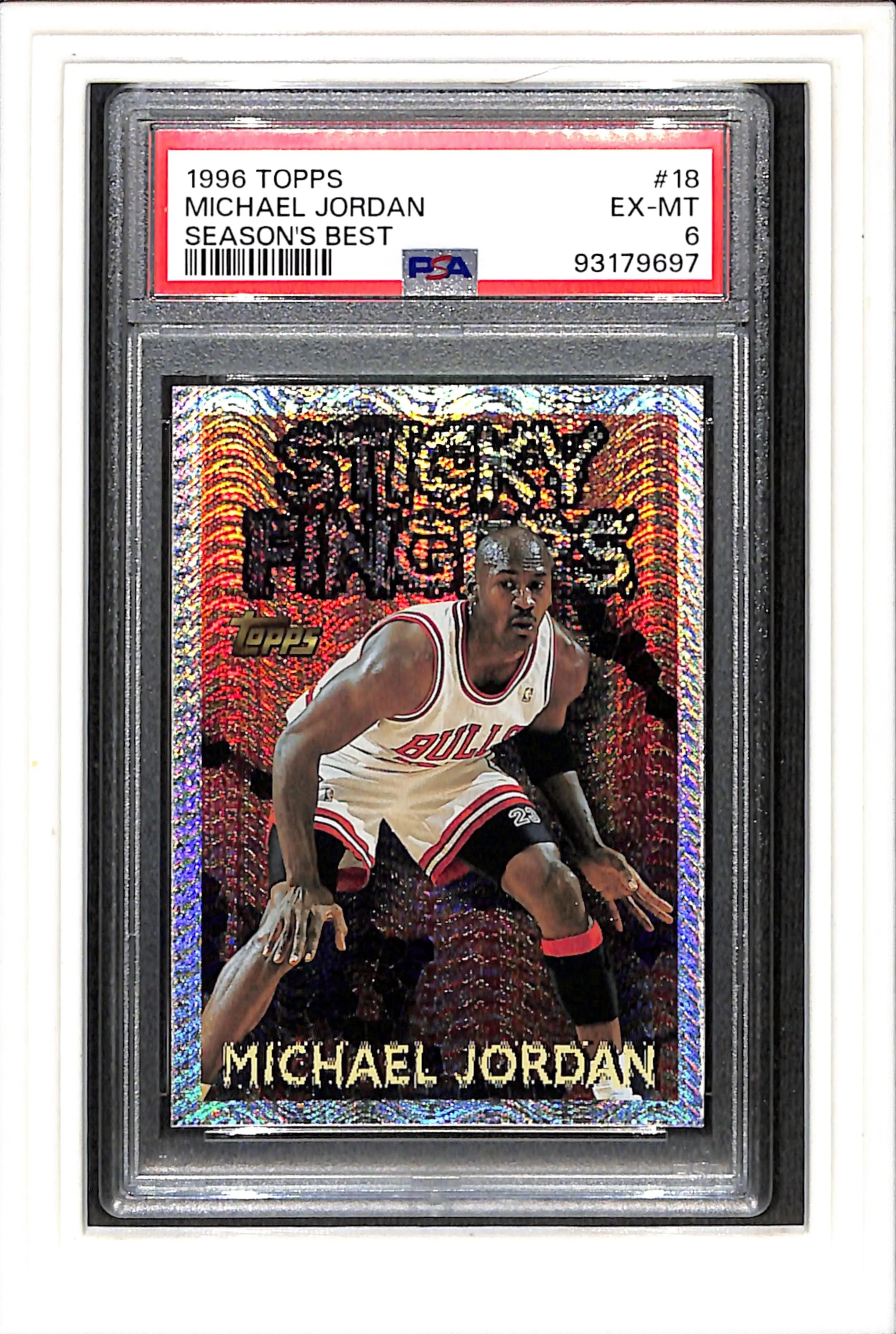 1996 Topps Season'S Best #18 Michael Jordan Season'S Best PSA 6 SN 93179697