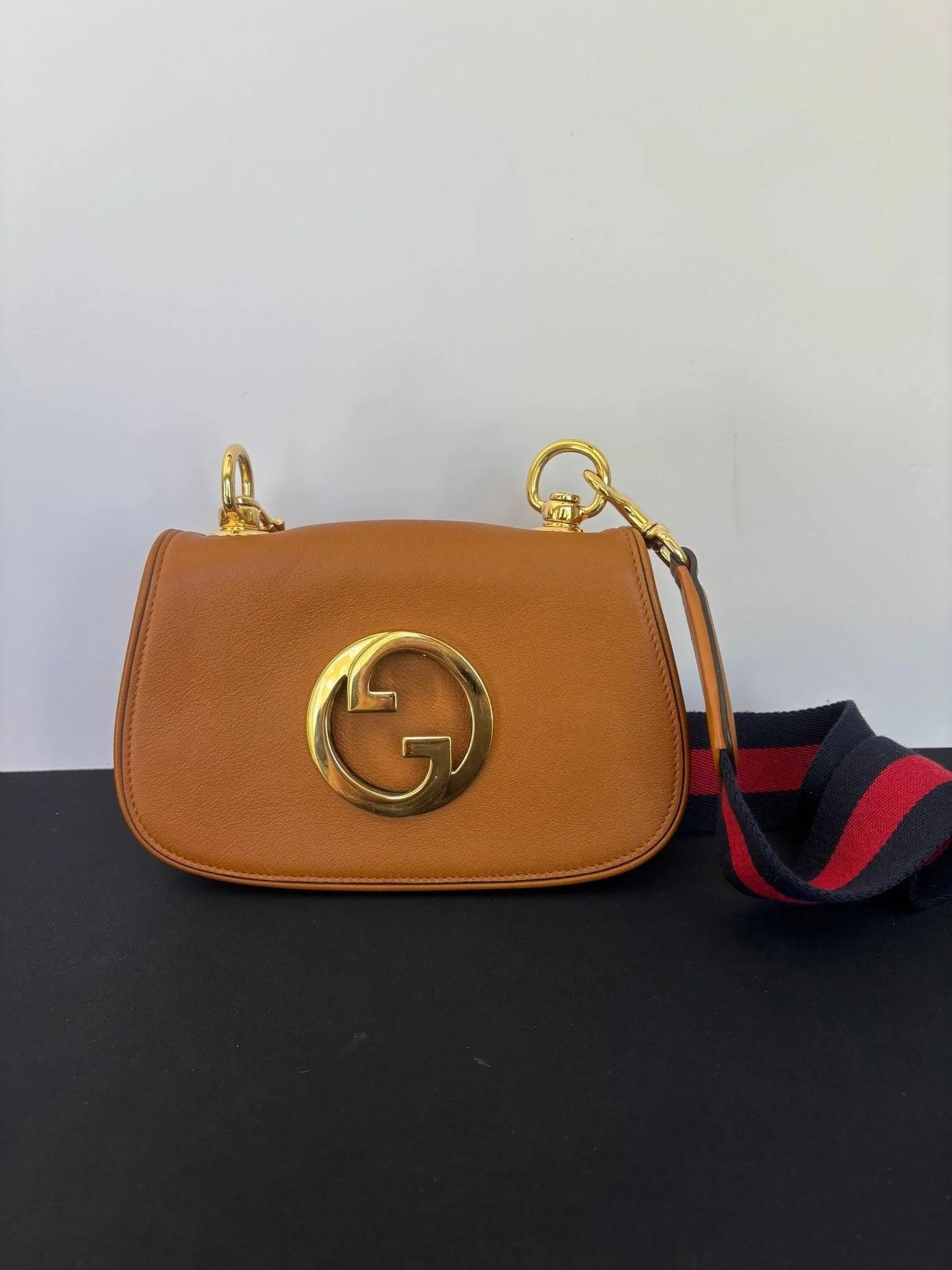 Gucci Blondie Mini Shoulder Bag Red/Blue Strap