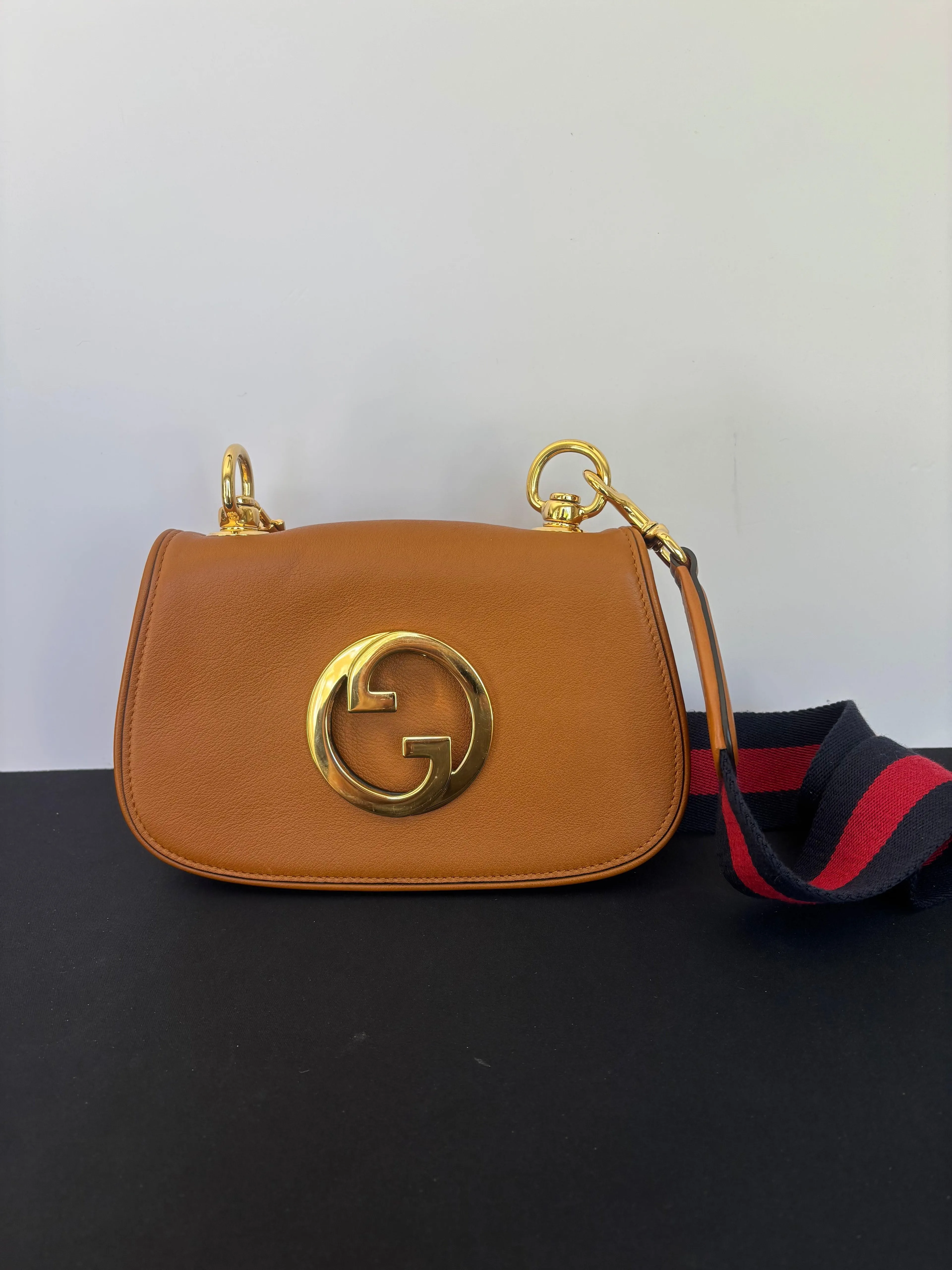 Gucci Blondie Mini Shoulder Bag Red/Blue Strap