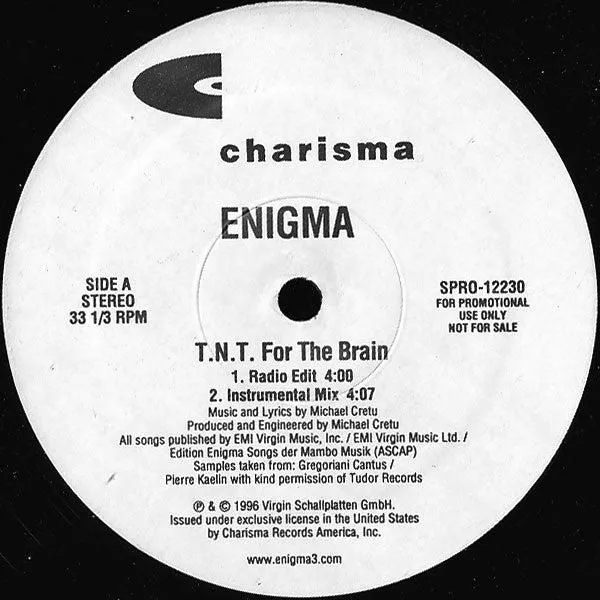 Enigma - T.N.T. For The Brain (12", Promo)