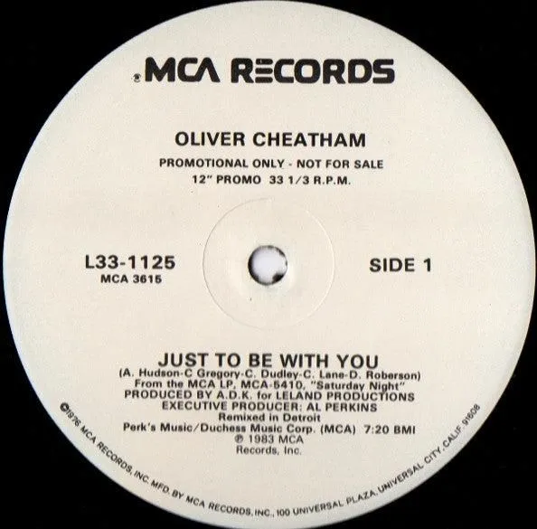 Oliver Cheatham - Just To Be With You (12", Promo)