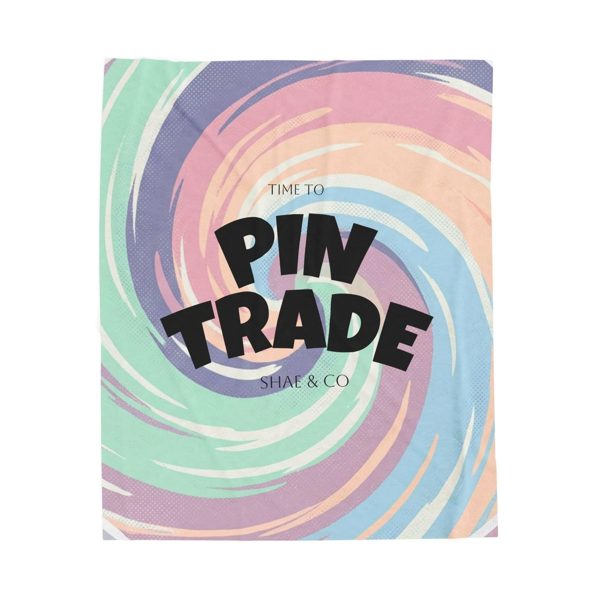 Pin Trading Velveteen Plush Blanket | Pastel Pin Trading Design