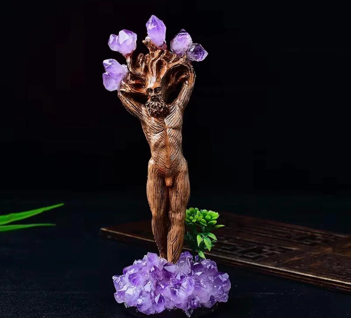 Amethyst Tree Root God Statue