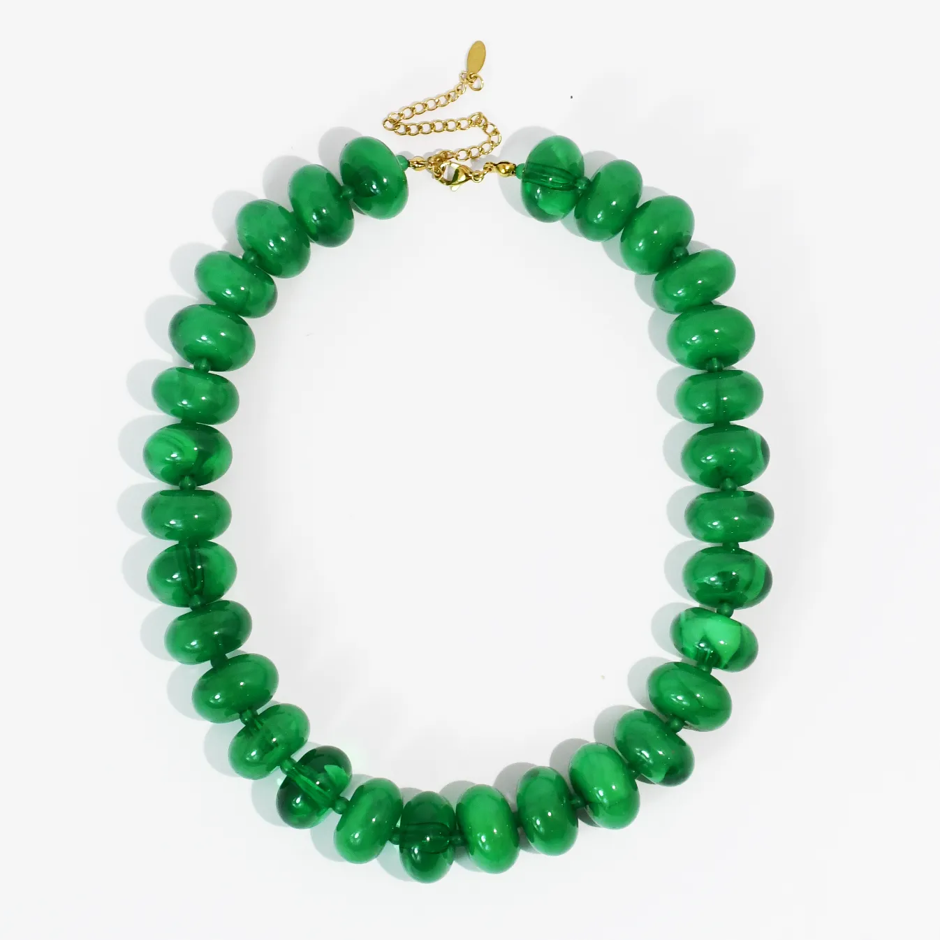 Sugar Bead Green Necklace by Treasure Jewels