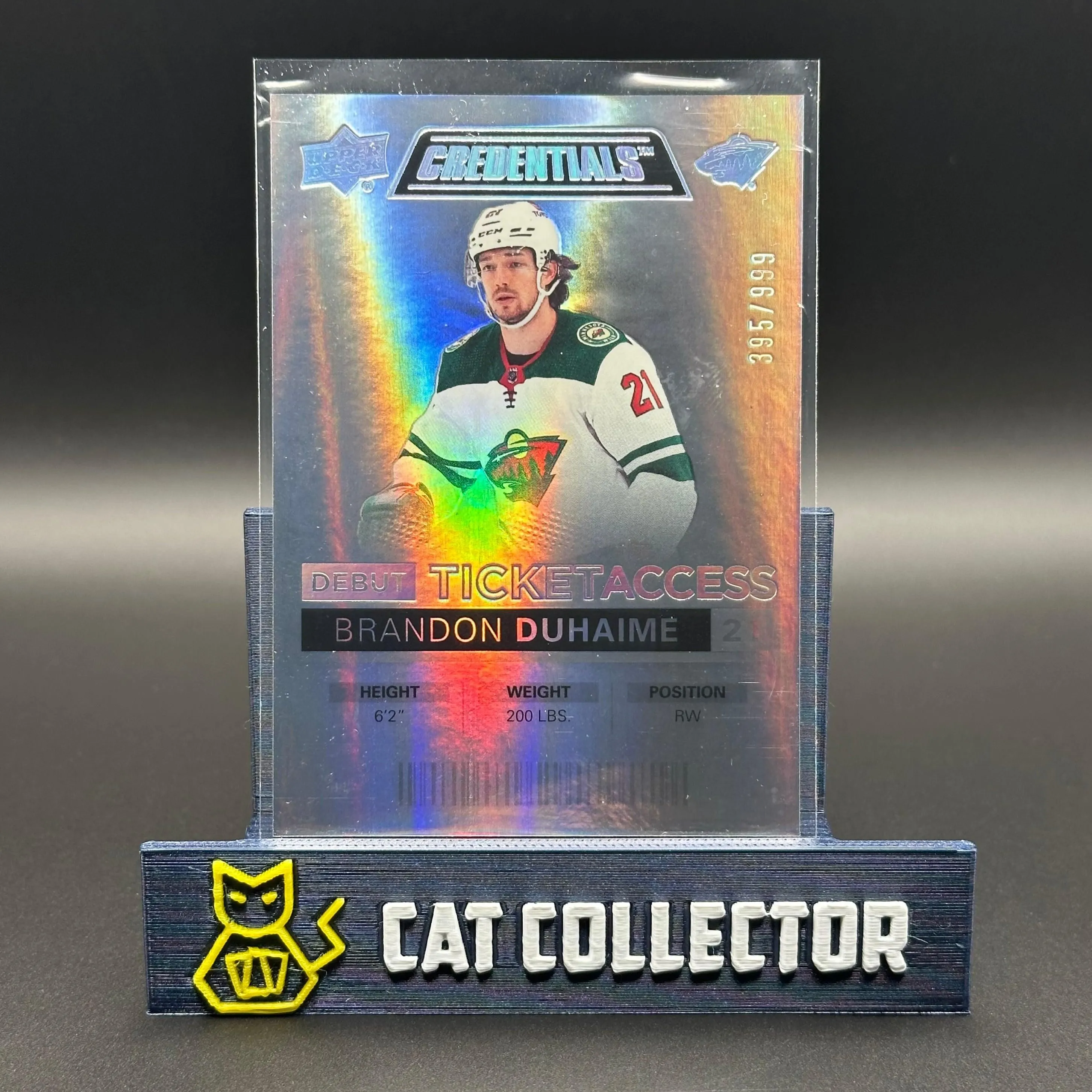 2021-22 UD Credentials BRANDON DUHAIME #64 Debut Ticket Access RC /999