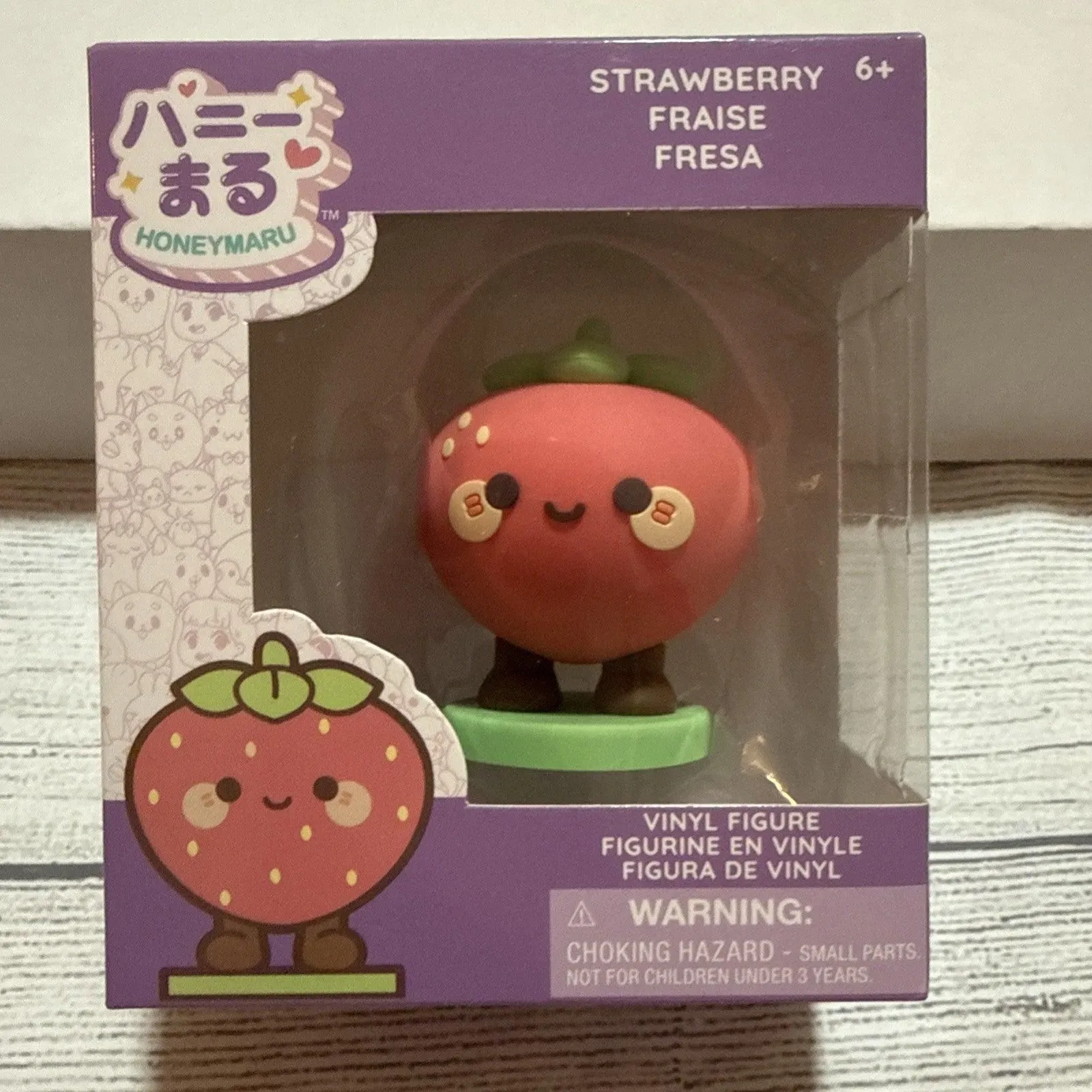 Honeymaru Strawberry/Fraise Vinyl Figure Red/Green Standing Figurine 6+