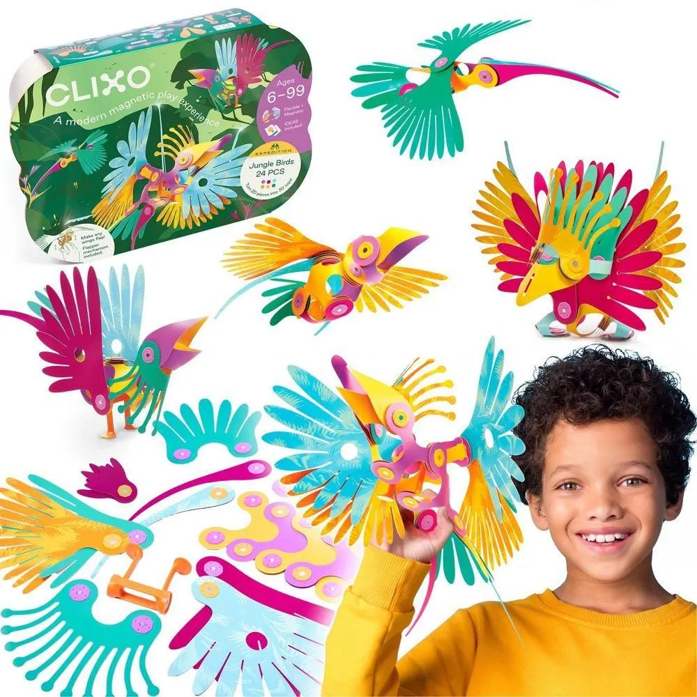 Open-box - Clixo Jungle Birds Magnetic Building Set