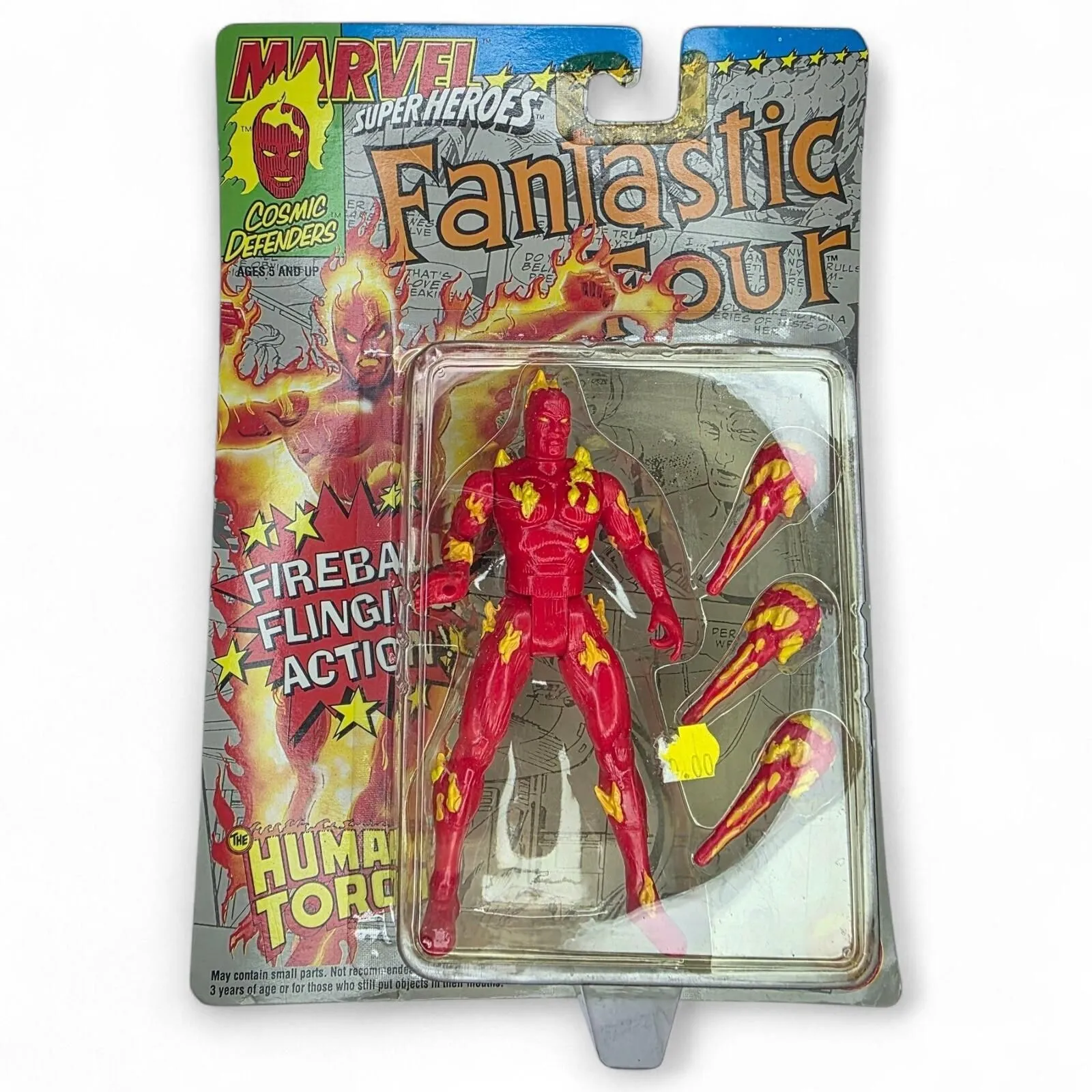 1994 Marvel Super Heroes Fantastic Four Human Torch Fireball Flinging Action
