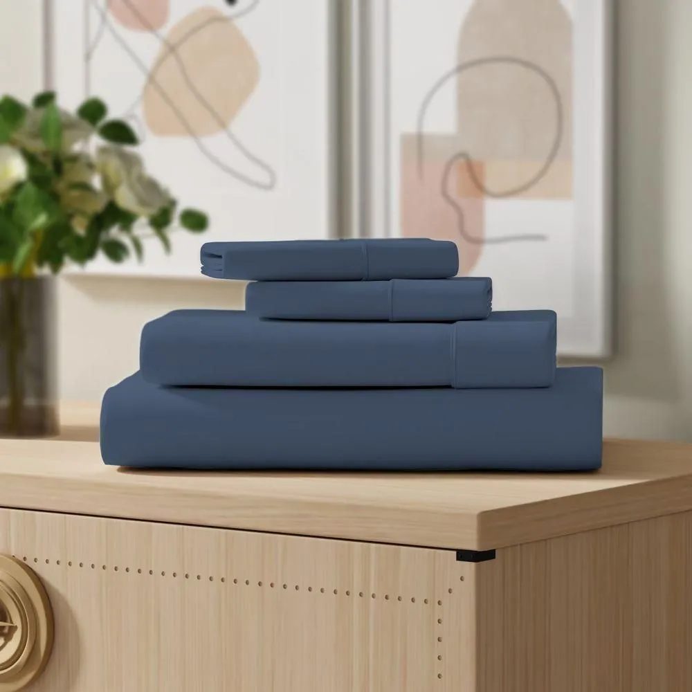 New without box - Color Sense 100% Cotton Percale Cool & Crisp 4-Piece Sheet Set -