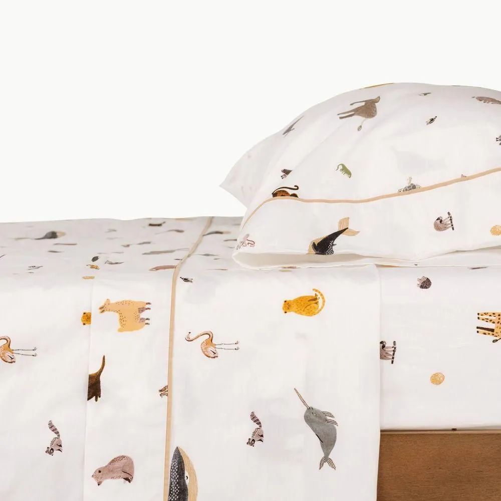 New without box - Gathre Menagerie Zoo Animals Sheet Set Queen