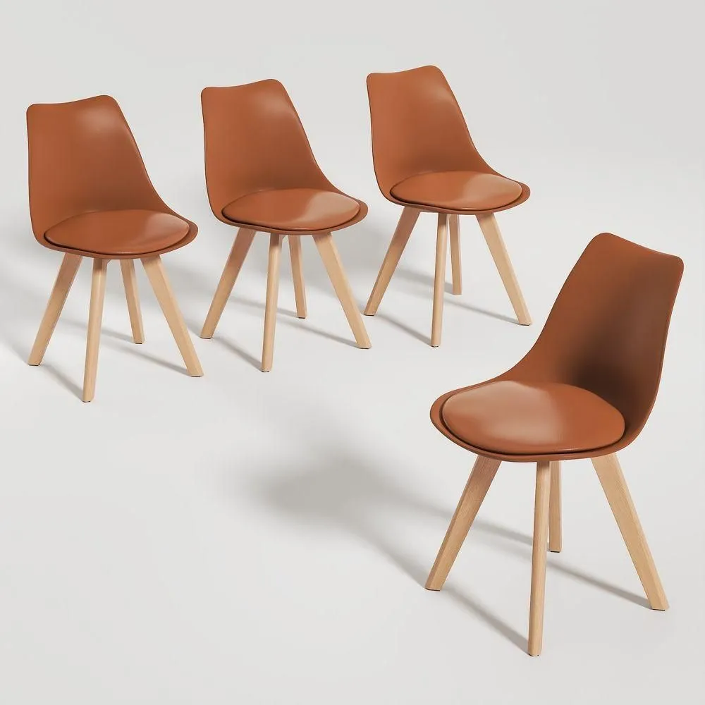 New without box - VECELO Dining Chairs with Wood Legs Modern Upholstered Eames Style Chairs Set