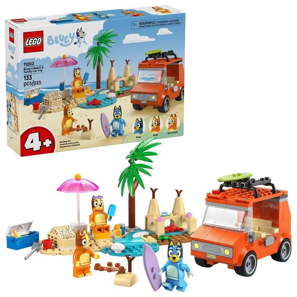 Brand New - LEGO Bluey: Bluey’s Beach & Family Car Trip Building Set 11202