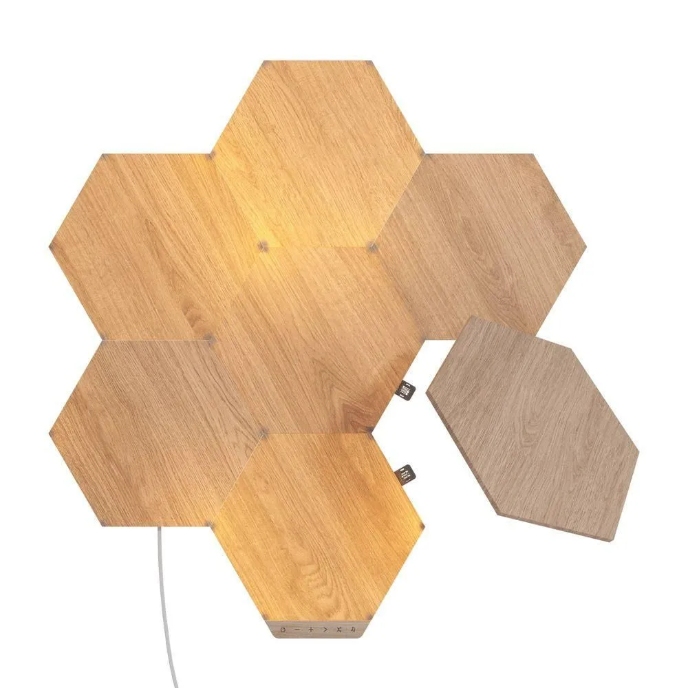 New without box - Nanoleaf 7 Panels Wooden Hexagon Smarter Kit LED Light Bulbs: Modular Wall
