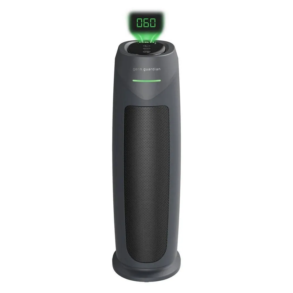 Used and fully functioning - GermGuardian Intelligent 22in Tower Air Purifier HEPA Filter UV-C Intellisense