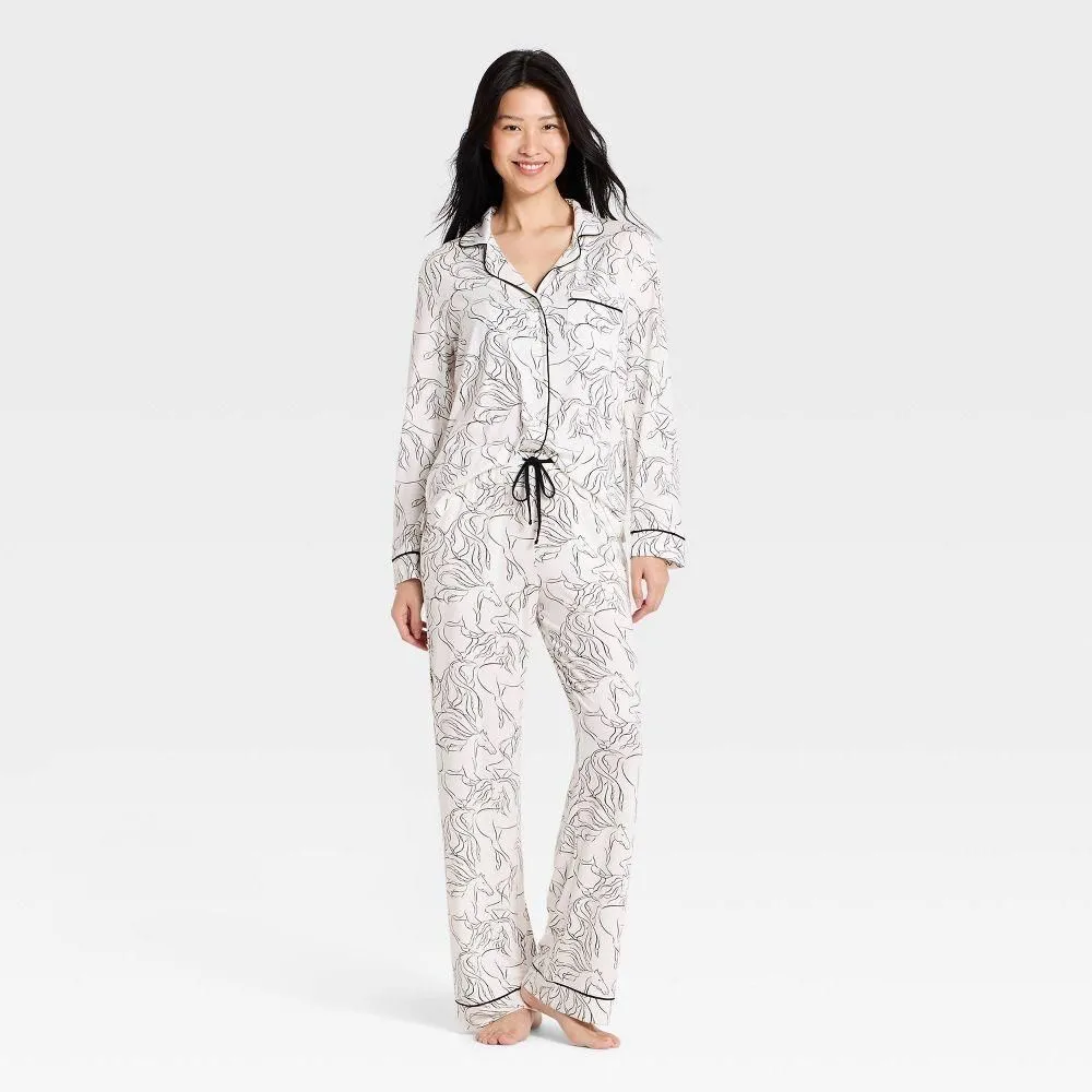 New without Tags - Size: XXL - Women's Cloud Knit Modal Long Sleeve Notch Collar Top and Pants Pajama