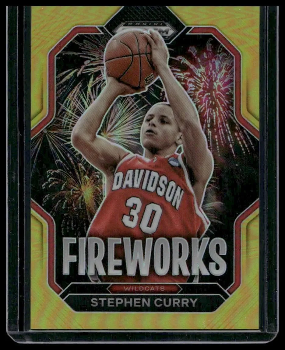 2023 Panini Prizm Draft Picks #16 Stephen Curry Fireworks Gold #/10