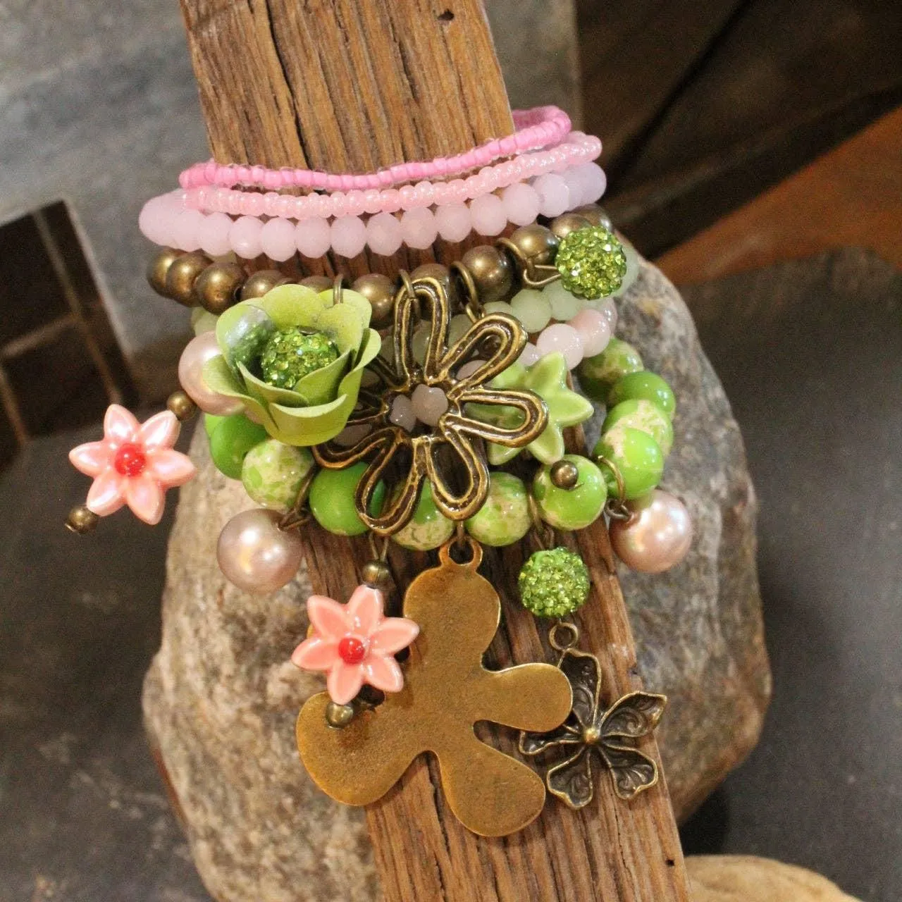 Color Explosion Summer Breeze Flower Charm'd Bracelet Set