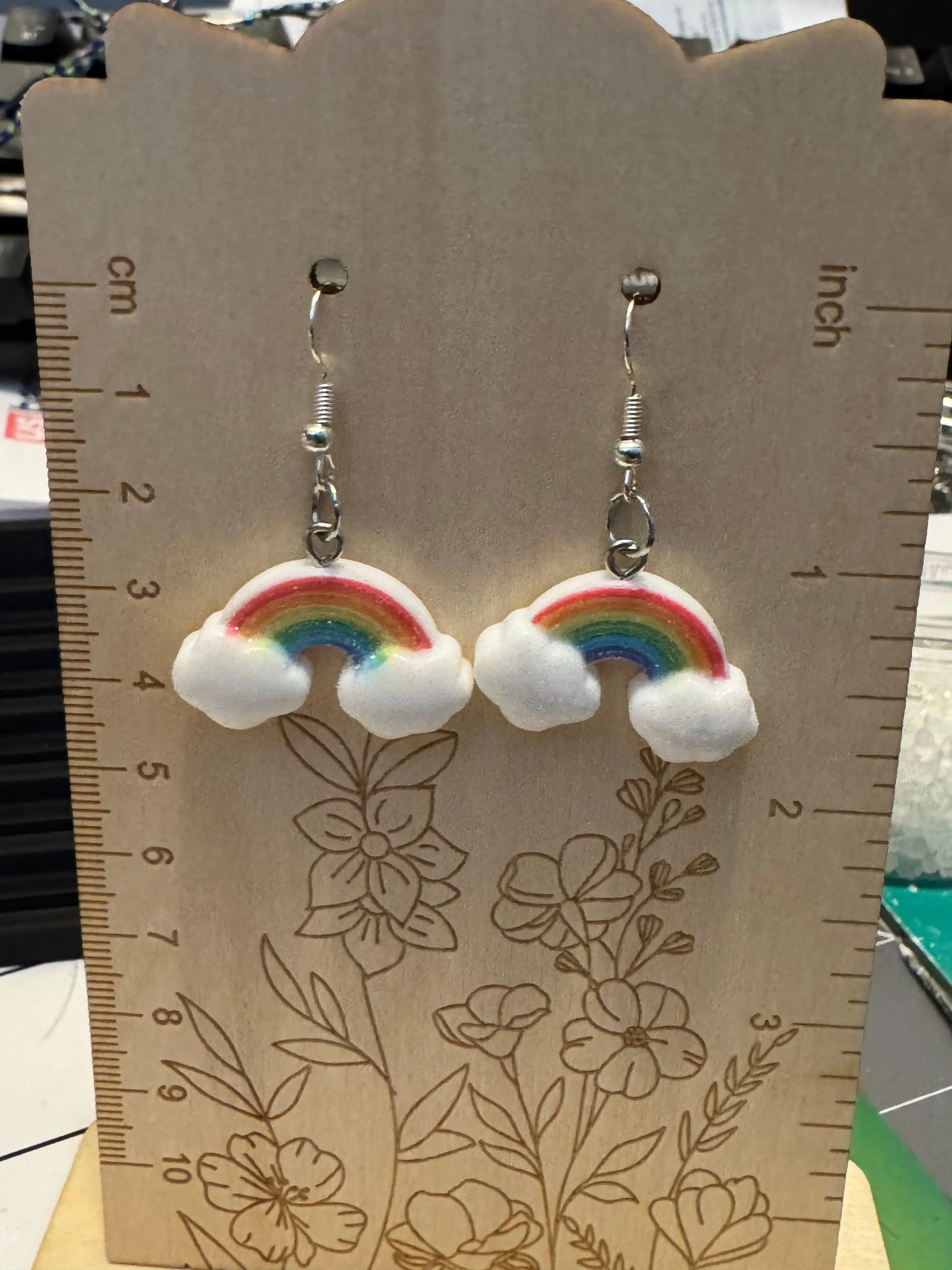 Handmade Rainbow & Cloud Dangle Earrings
