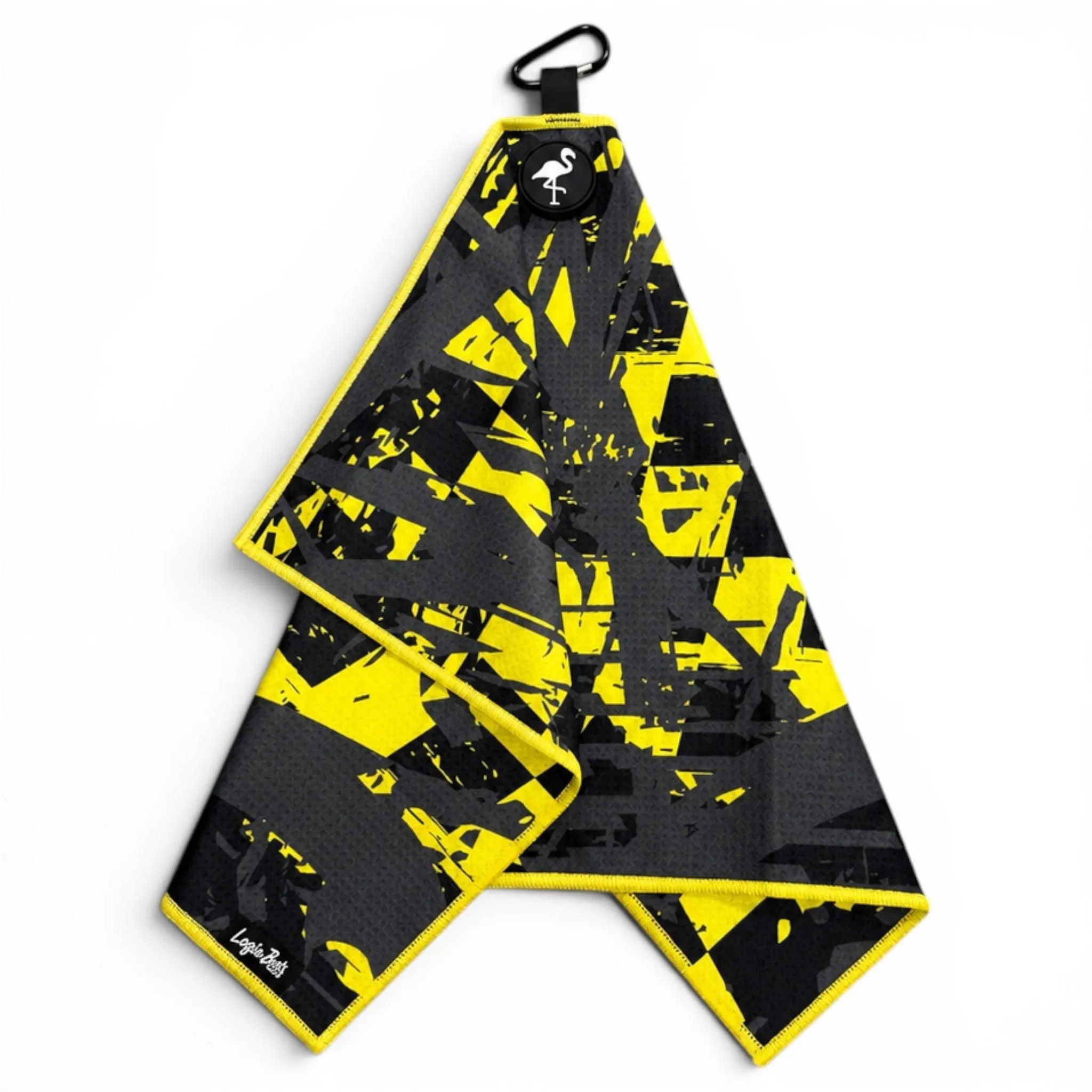 Hazard Hustle Golf Towel | 24” x 16” Microfiber Towel | Magnetic Clip & Carabiner | Premium Golf Accessory