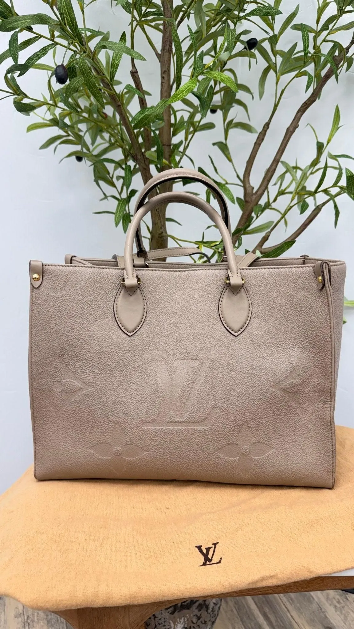 Louis Vuitton Monogram Turtledove Empreinte Leather On The Go MM