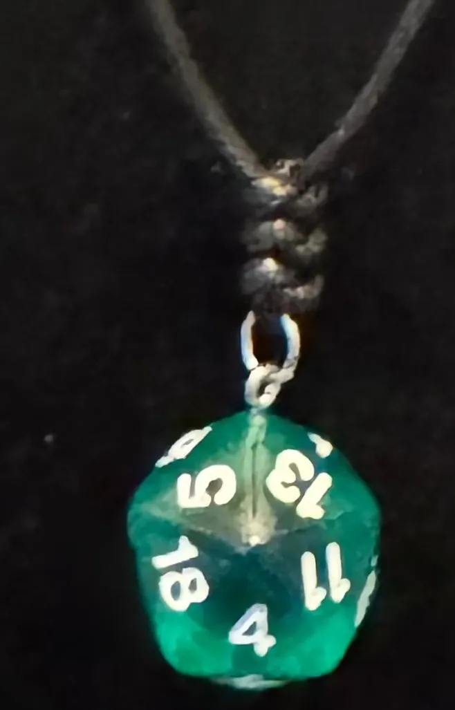 Handmade D20 Dice Adjustable Necklace