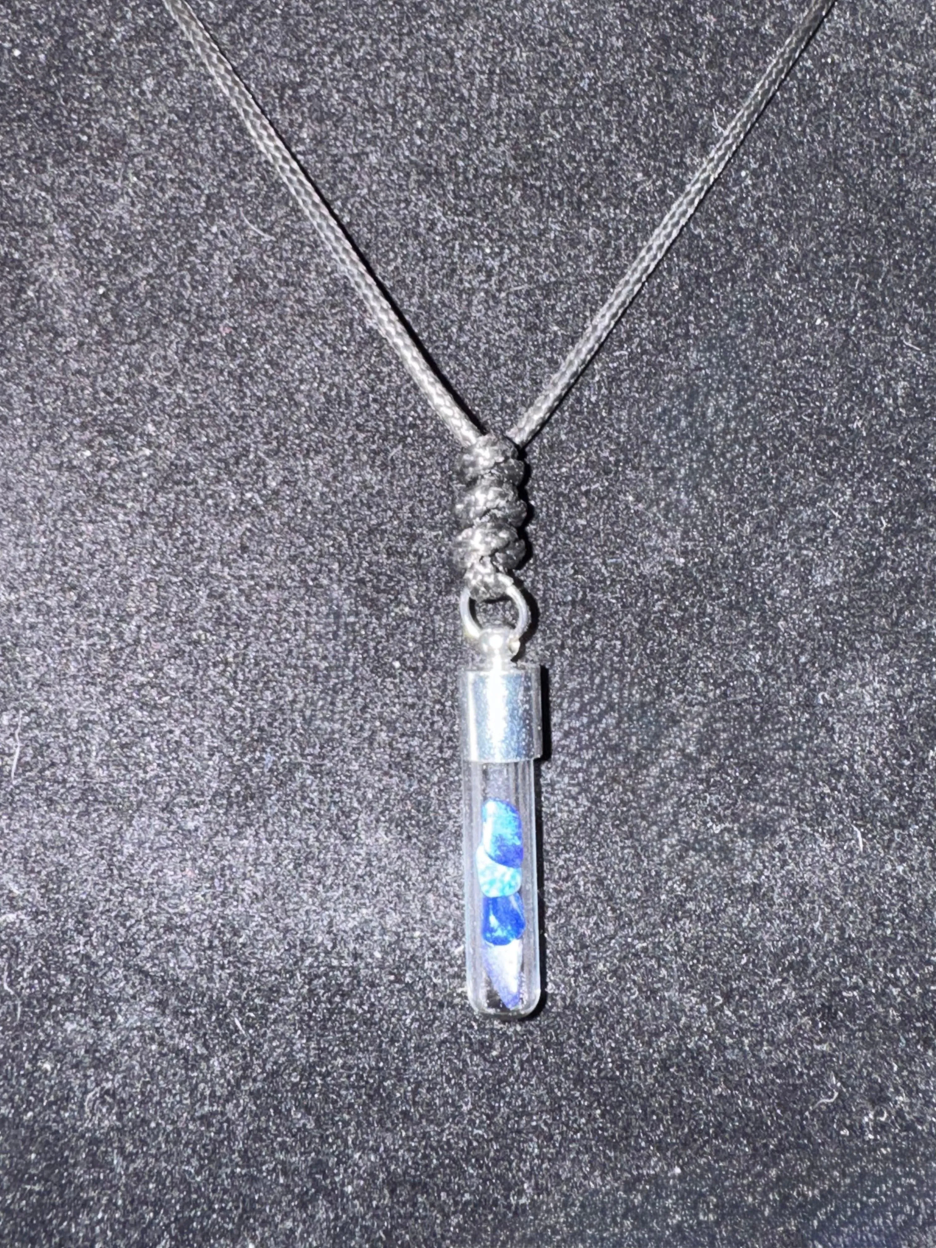 Handmade Lapis Lazuli Crystal Vial Necklace