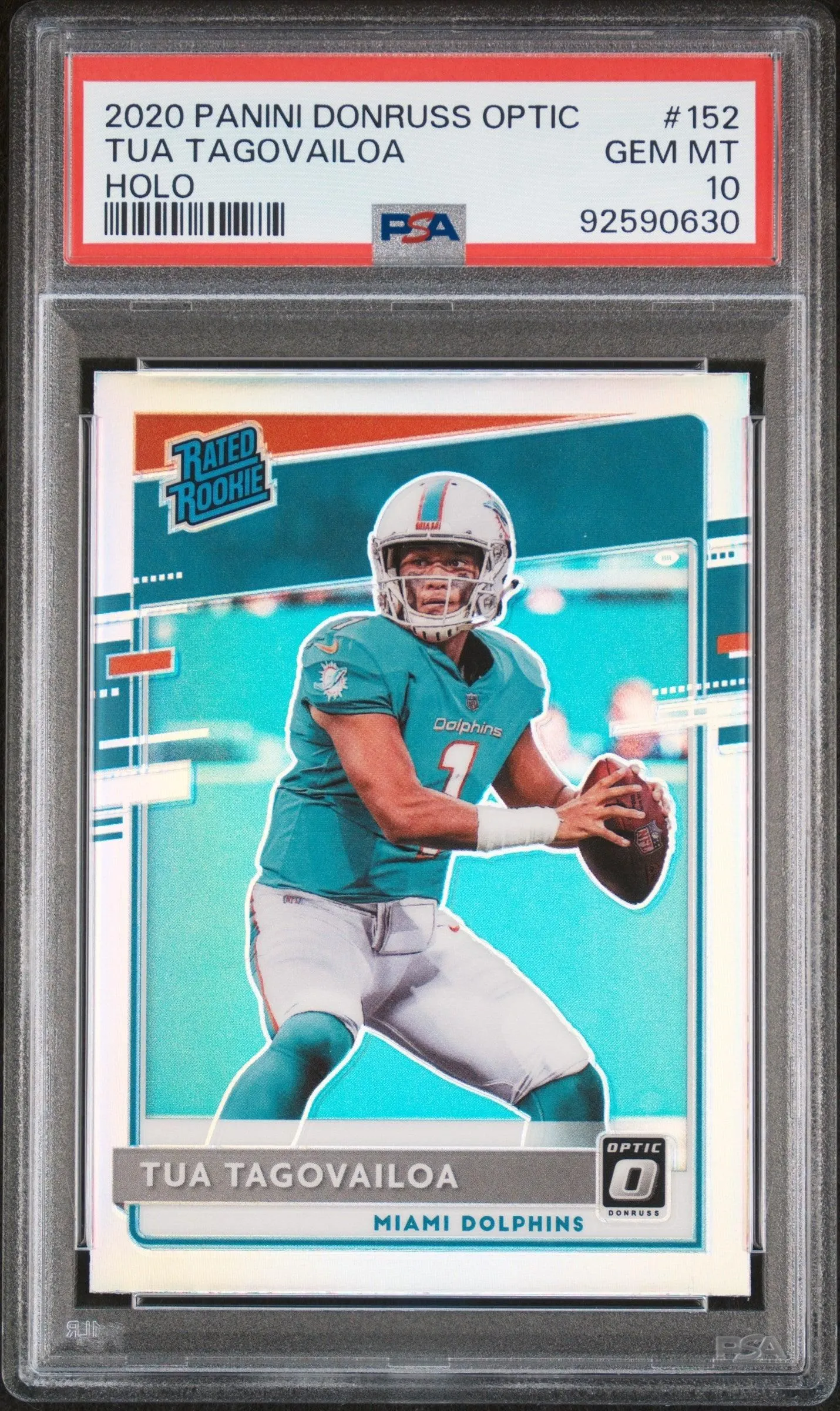 2020 Panini Donruss Optic Holo Tua Tagovailoa 10 PSA #152