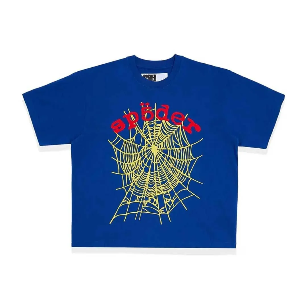 Sp5der OG Logo V2 Blue Red Yellow Tee