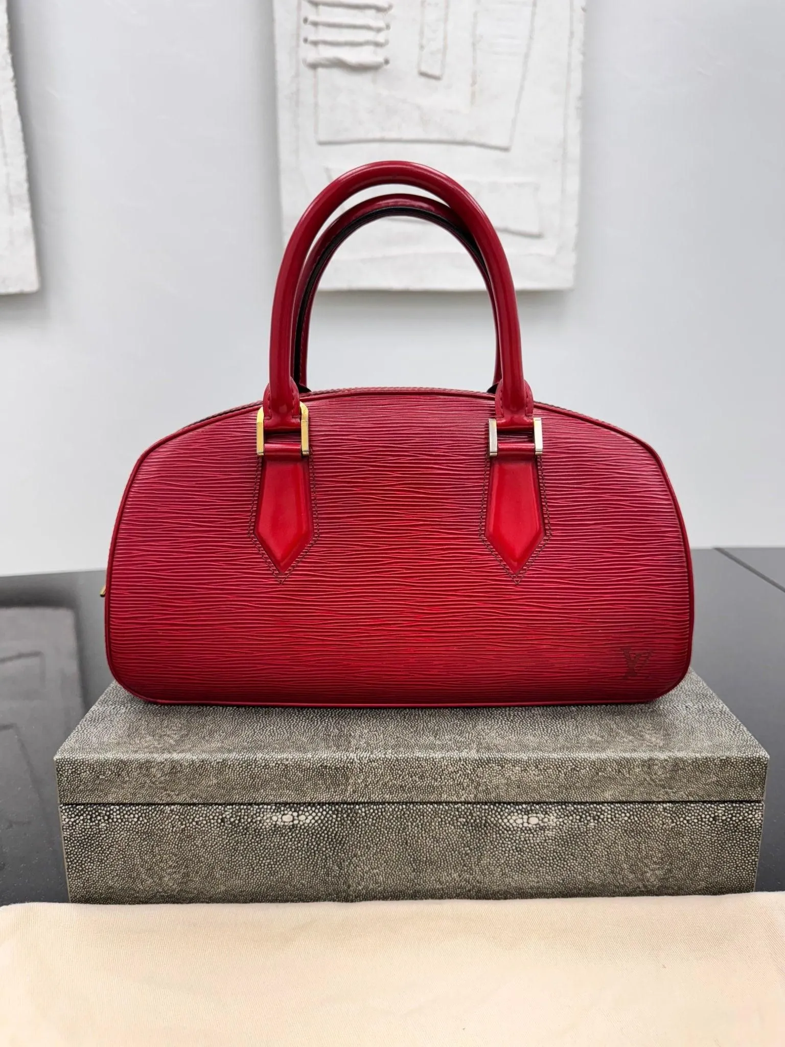 Louis Vuitton Red Epi Jasmine Handbag